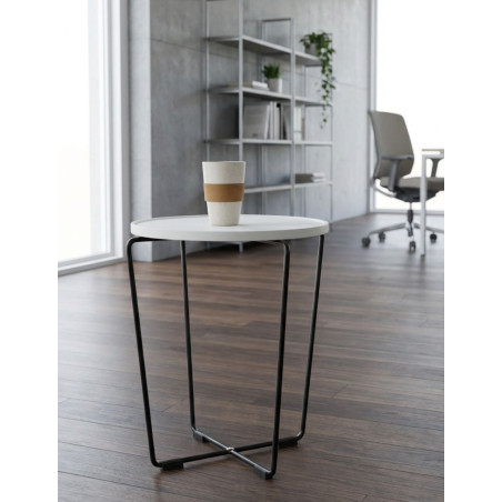 Mesa redonda baja Blanca para Recepción MM1442 - Montiel