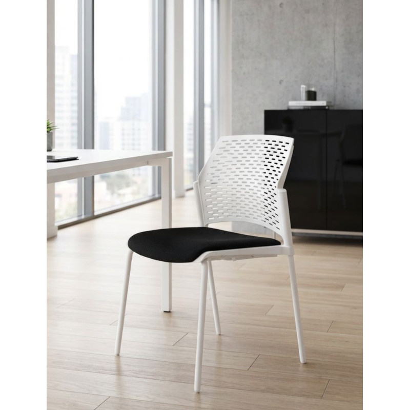 Silla Escritorio sin ruedas blanca Iowa de Ismobel