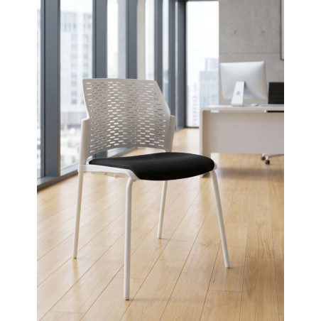 Silla Escritorio sin ruedas blanca Iowa de Ismobel