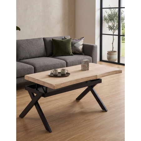 Mesa de Centro Madera Elevable AXEN 120x66 cm. - Montiel