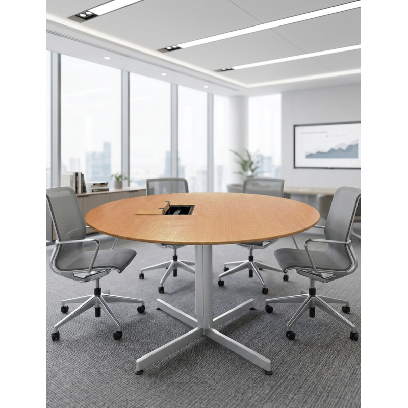 Mesa Madera de Reuniones Redonda Ø120 cm. MM1827 de Montiel