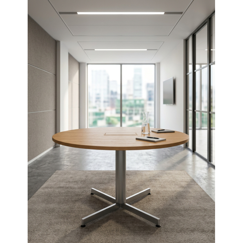 Mesa Madera de Reuniones Redonda Ø120 cm. MM1827 de Montiel