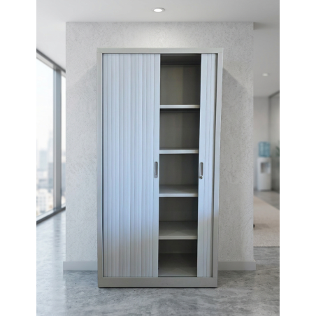 Armario Alto Oficina Gris Metálico de Mobel Línea - Montiel