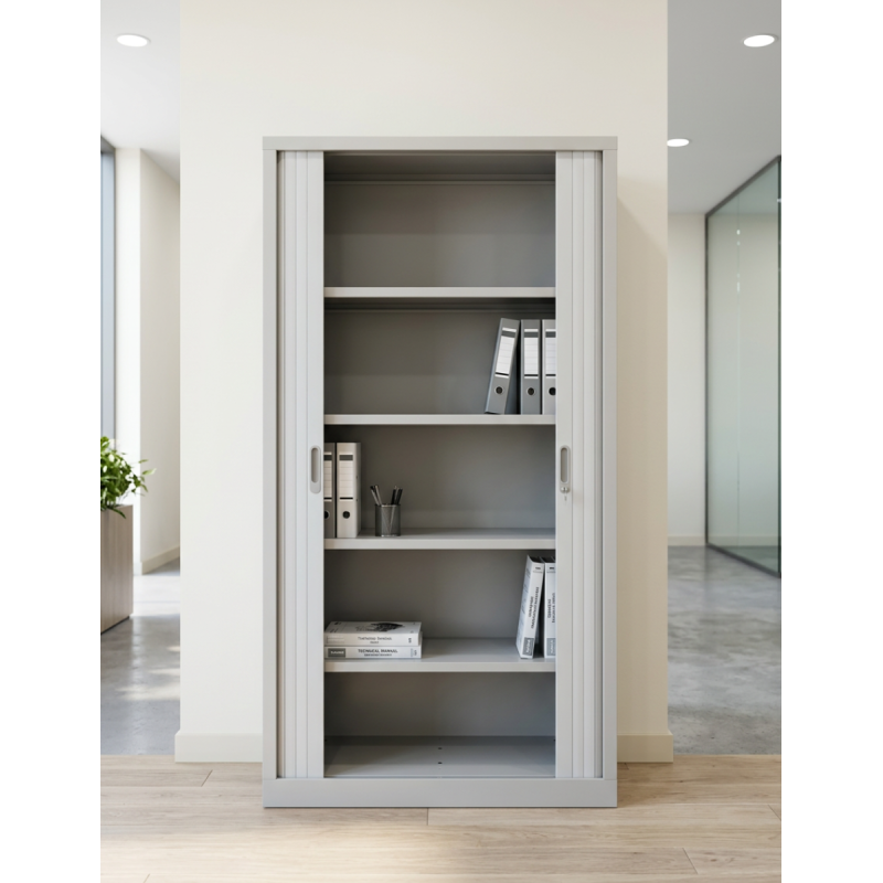 Armario Alto Oficina Gris Metálico de Mobel Línea - Montiel