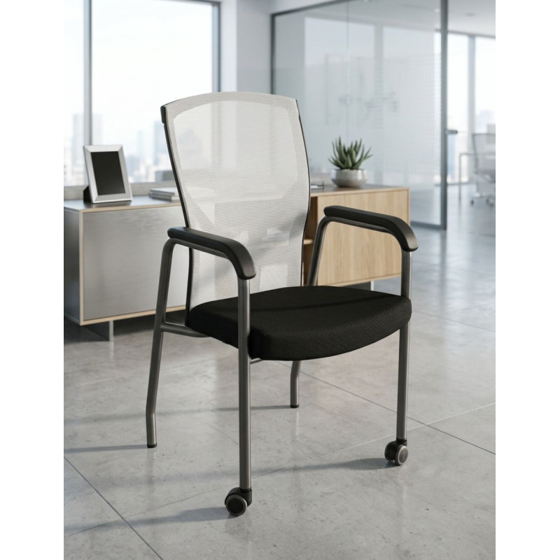 Silla Salas de Espera Malla Blanca de Grupo Kat - Montiel