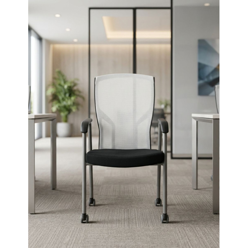 Silla Salas de Espera Malla Blanca de Grupo Kat - Montiel