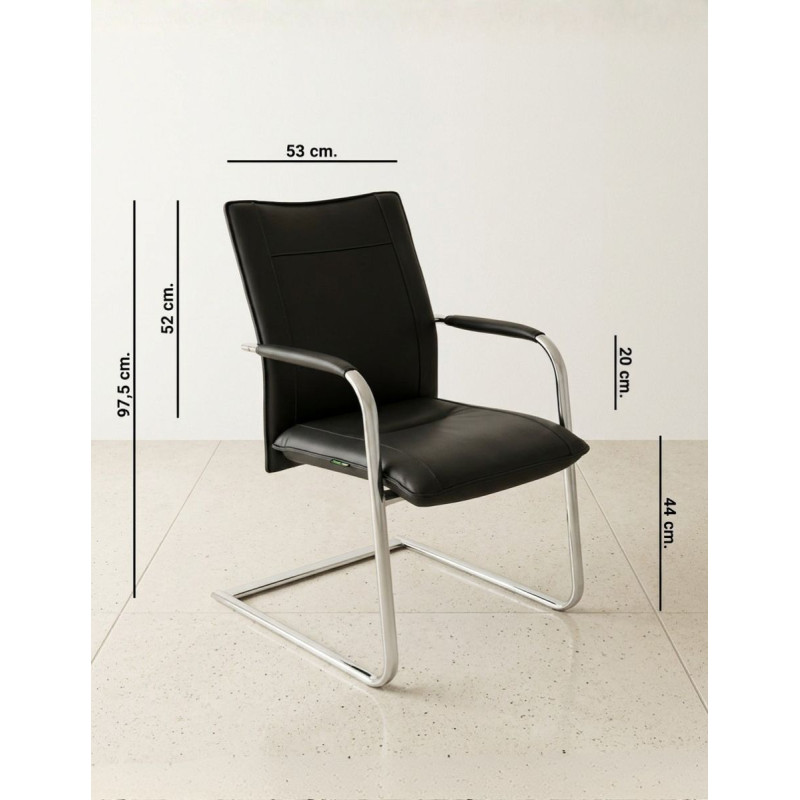 Silla Salas de Espera Patín Cromado de Dauphin - Montiel