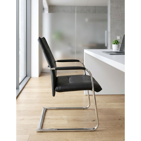 Silla Salas de Espera Patín Cromado de Dauphin - Montiel