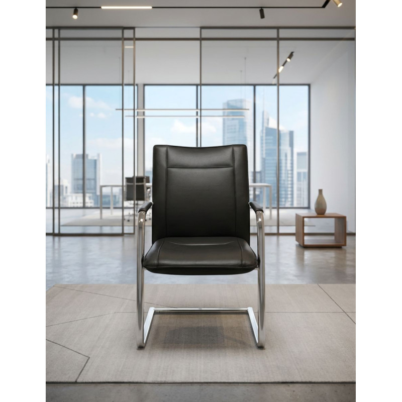 Silla Salas de Espera Patín Cromado de Dauphin - Montiel