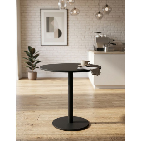 Mesa Reuniones Negra Redonda Ø59 cm. MM1829 de Montiel