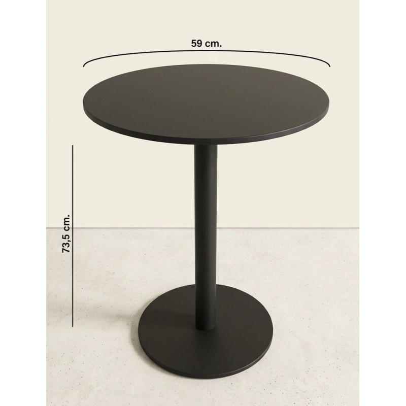 Mesa Reuniones Negra Redonda Ø59 cm. MM1829 de Montiel