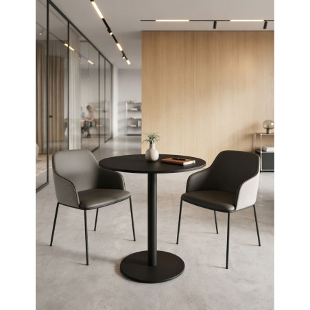 Mesa Reuniones Negra Redonda Ø59 cm. MM1829 de Montiel