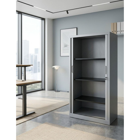 Armario Oficina Gris Metálico 160x80 cm. MM1831 de Montiel