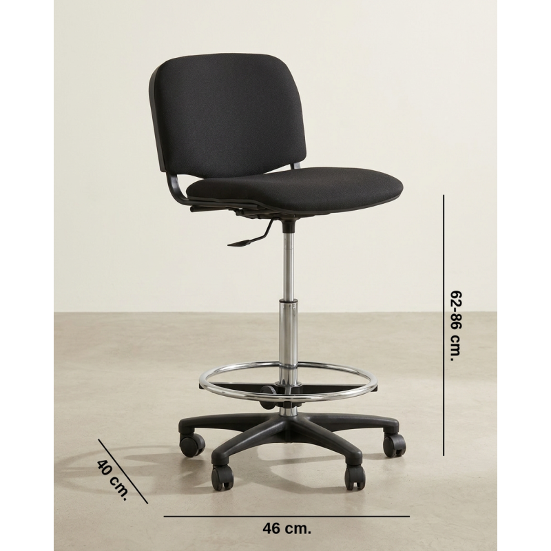 Taburete con respaldo LEO de Kunna - Oficinas Montiel