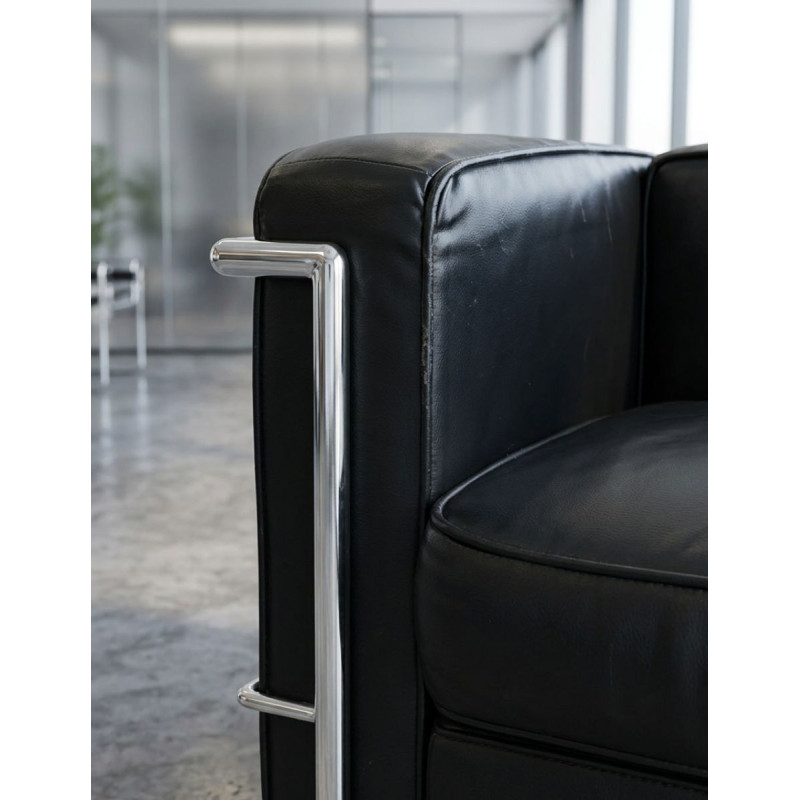 Sofá 1 Plaza de Recepción Negro Lecor - Montiel