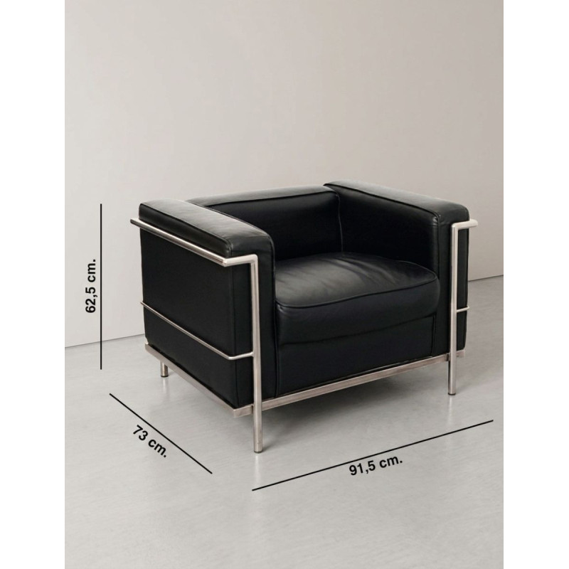 Sofá 1 Plaza de Recepción Negro Lecor - Montiel