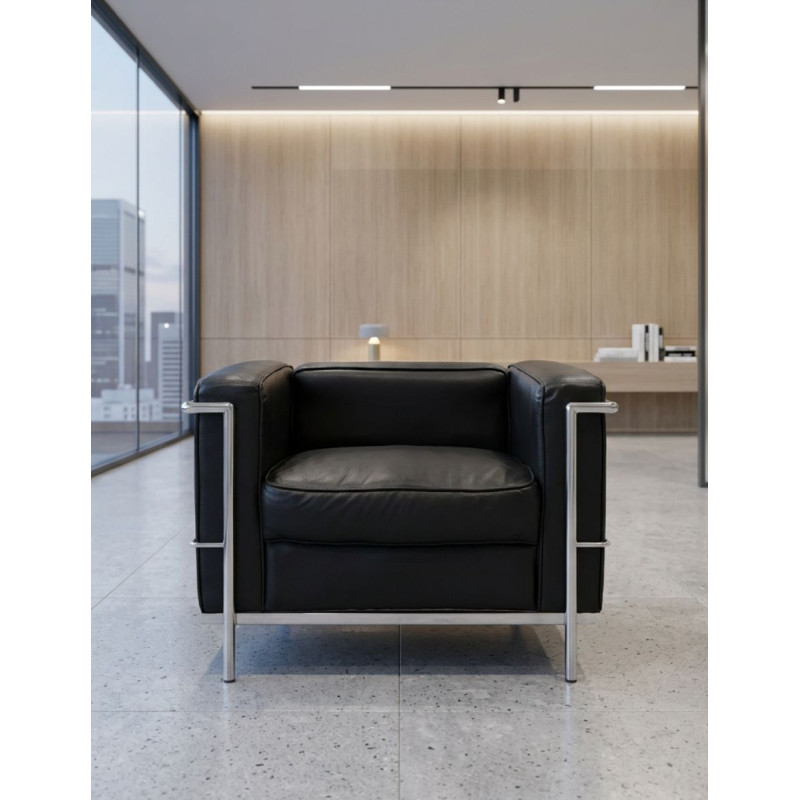 Sofá 1 Plaza de Recepción Negro Lecor - Montiel