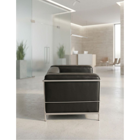 Sofá 1 Plaza de Recepción Negro Lecor - Montiel