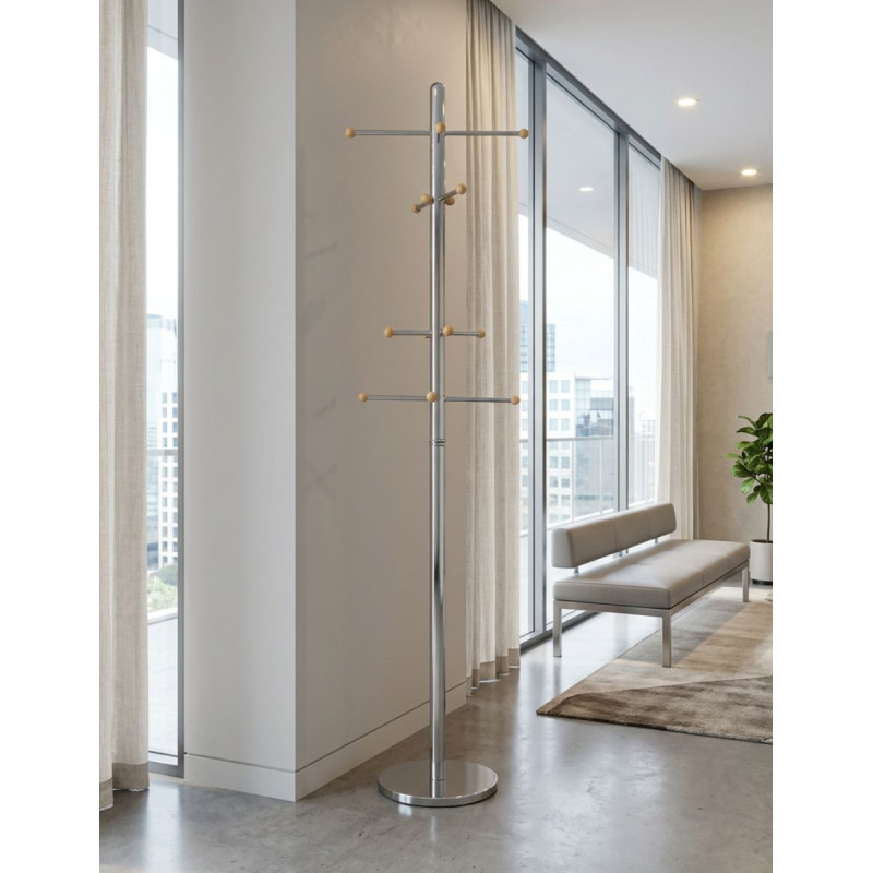 Perchero Oficina de Pie Cromado MM1838 de Montiel