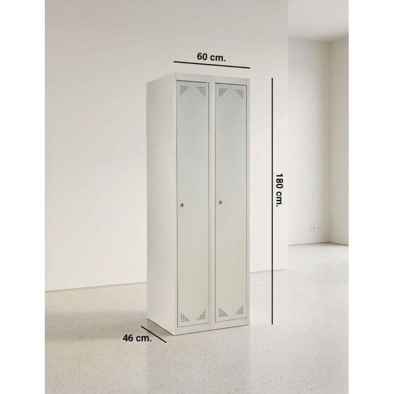 Taquilla Vestuario Gris 2 Módulos ECO de Biacom - Montiel