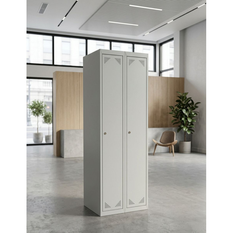 Taquilla Vestuario Gris 2 Módulos ECO de Biacom - Montiel