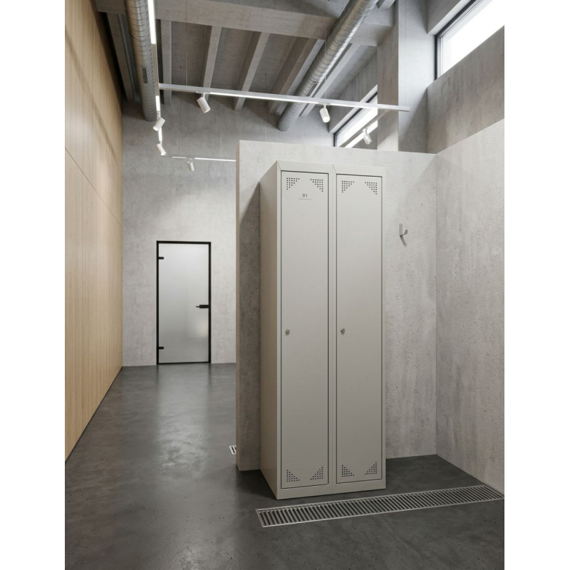Taquilla Vestuario Gris 2 Módulos ECO de Biacom - Montiel