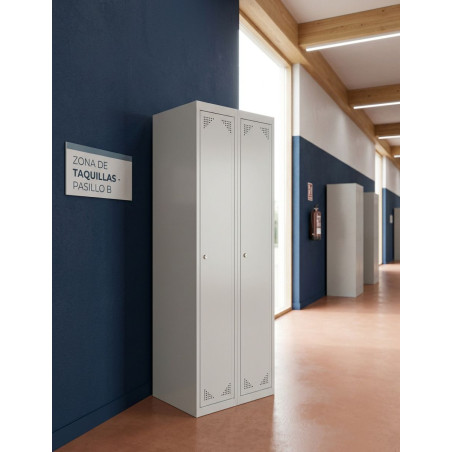 Taquilla Vestuario Gris 2 Módulos ECO de Biacom - Montiel