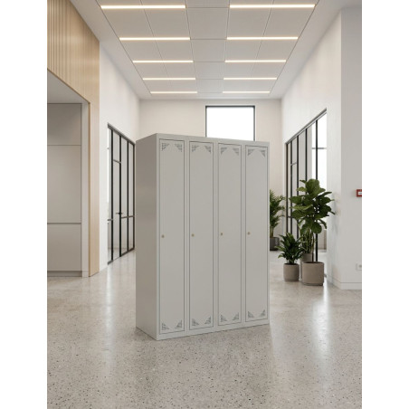 Taquilla Gris 4 Módulos 180x120 cm. ECO de Biacom - Montiel