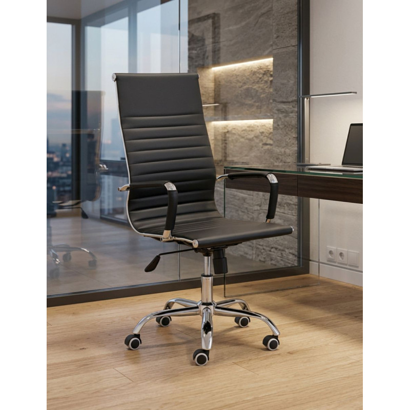 Sillón Dirección Símil Piel Respaldo Alto Praga  - Montiel