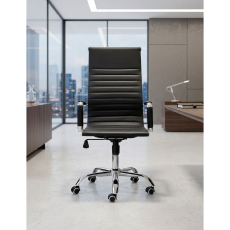Sillón Dirección Símil Piel Respaldo Alto Praga  - Montiel