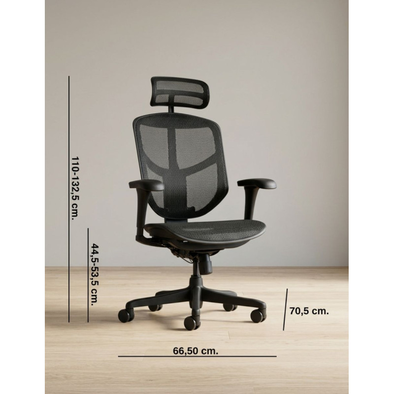 Silla Ergonómica Oficina Negra EJ25 de Herpesa - Montiel