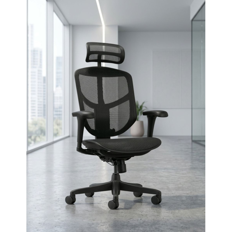 Silla Ergonómica Oficina Negra EJ25 de Herpesa - Montiel