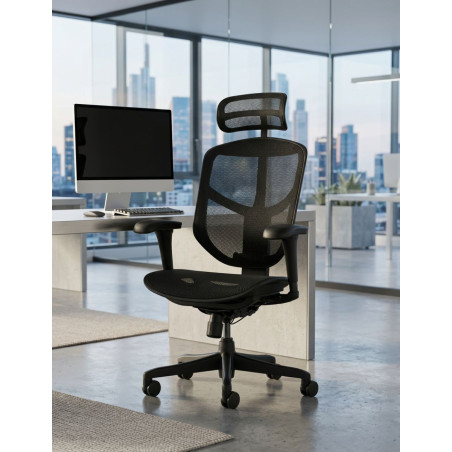 Silla Ergonómica Oficina Negra EJ25 de Herpesa - Montiel