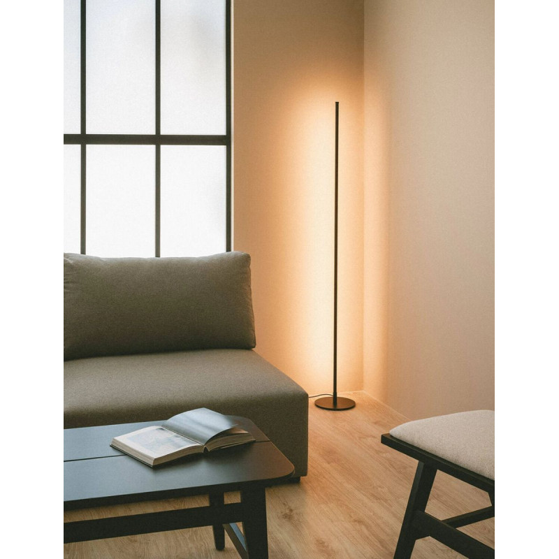 Lámpara LED de Pie Metálica Negra Meghri - Montiel