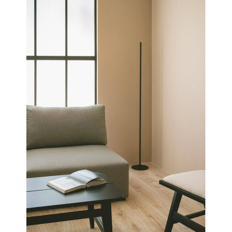 Lámpara LED de Pie Metálica Negra Meghri - Montiel