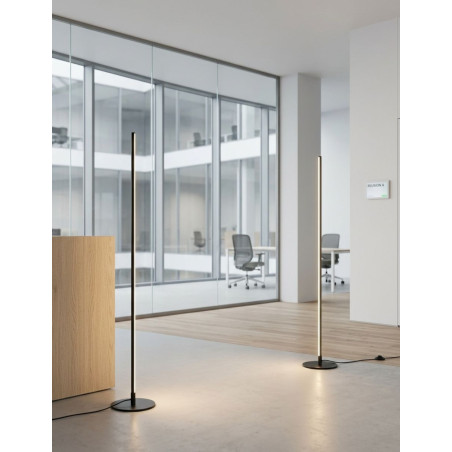 Lámpara LED de Pie Metálica Negra Meghri - Montiel