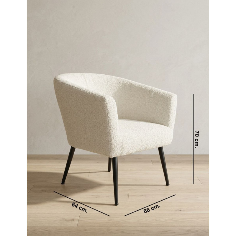 Sillón Tapizado de Linen Nature Crown de Adec - Montiel