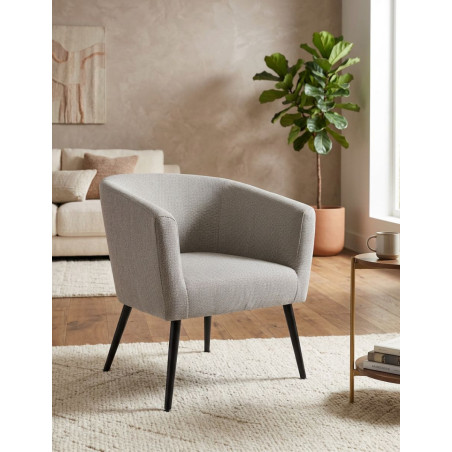 Sillón Tapizado de Linen Nature Crown - Montiel