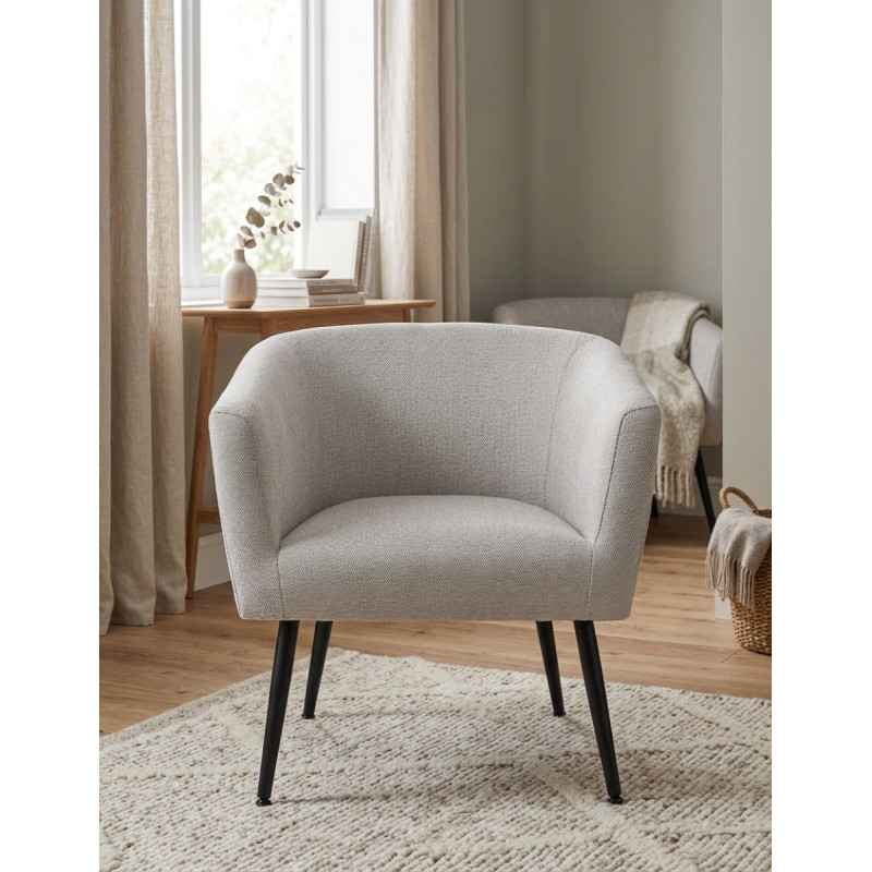 Sillón Tapizado de Linen Nature Crown - Montiel