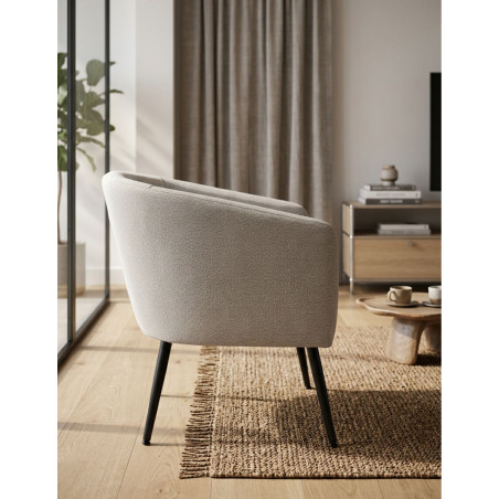 Sillón Tapizado de Linen Nature Crown - Montiel