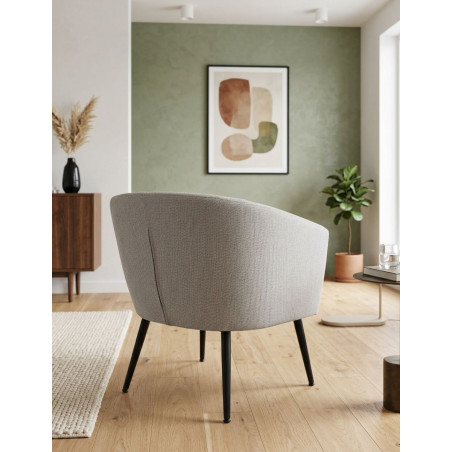 Sillón Tapizado de Linen Nature Crown - Montiel