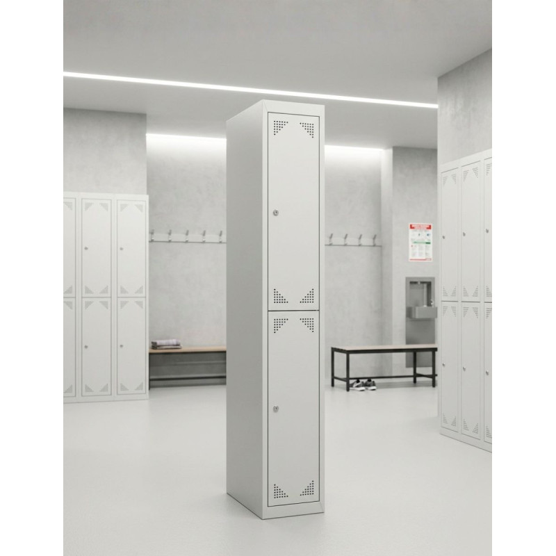 Taquilla Vestuario Gris 2 Puertas ECO de Biacom - Montiel