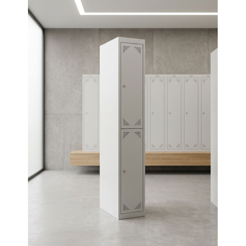 Taquilla Vestuario Gris 2 Puertas ECO de Biacom - Montiel