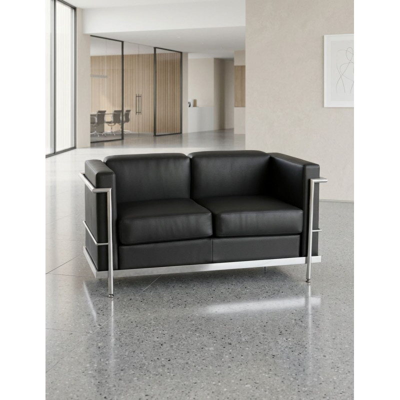 ▷ Sillón de Diseño LECOR en similpiel negro - Oficinas Montiel