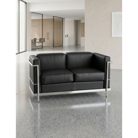 ▷ Sillón de Diseño LECOR en similpiel negro - Oficinas Montiel