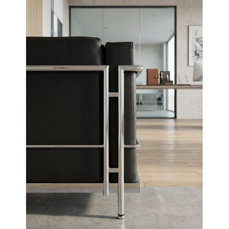▷ Sillón de Diseño LECOR en similpiel negro - Oficinas Montiel