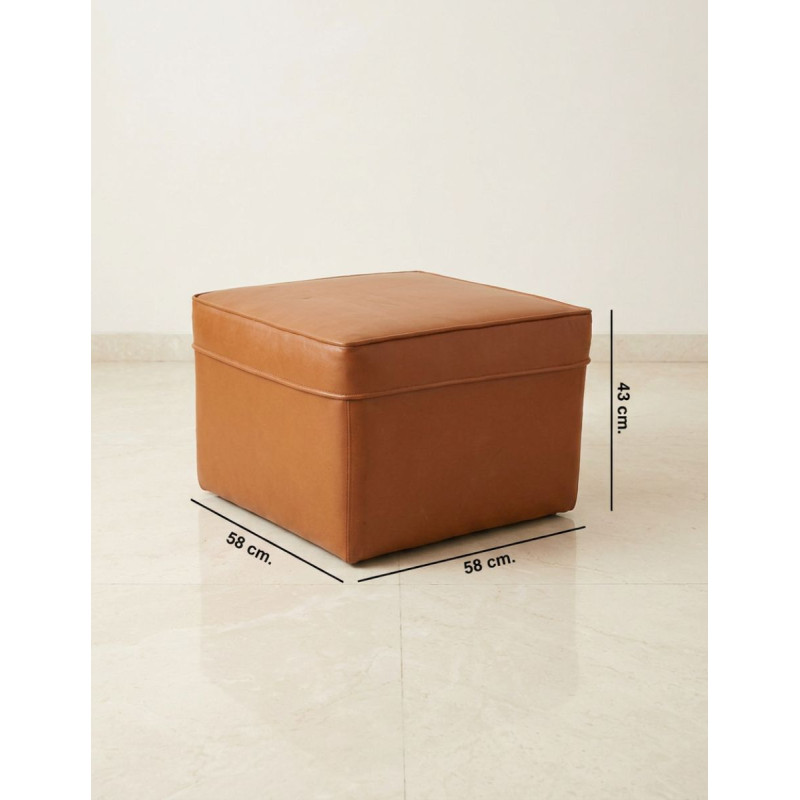 Puff Recepción Oficina Piel Marrón MM1854 de Montiel