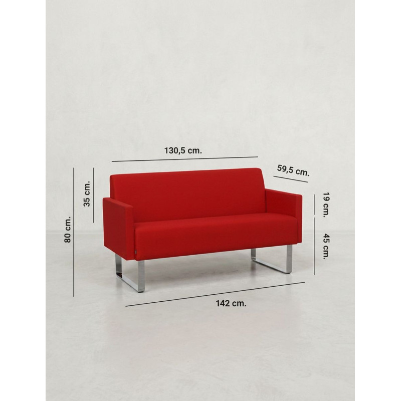 Sofá Rojo 2 Plazas MM1857 - Montiel