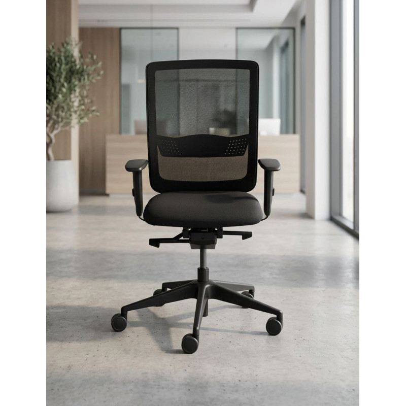Silla Oficina Ergonómica Malla Negra MM1859 de Montiel