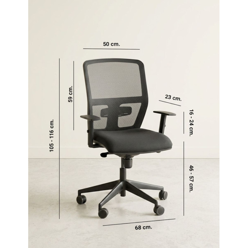 Silla Oficina con Brazos 1D Oficina MM1863 - Montiel